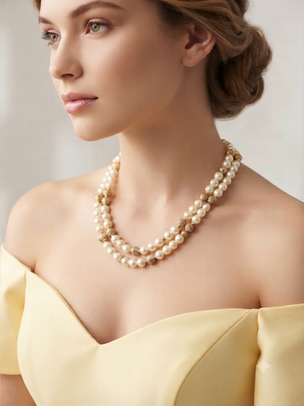 Carol Dauplaise Pearl Necklace | Vintage 80s Gold Filigree Beads